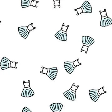 Mini bride dress vector seamless pattern Stock Illustration