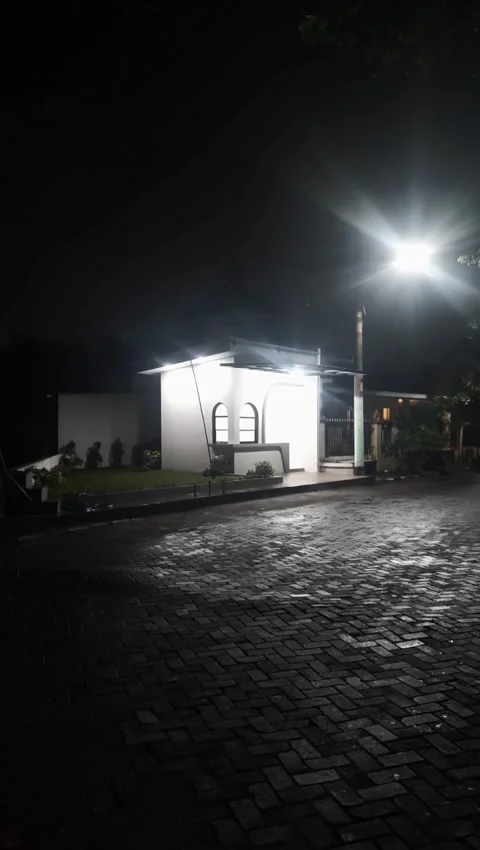 Mini Building at Night, Vertical View Stock Footage 296275173