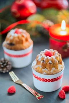 Mini Bundt Cherry Cakes Stock Photos