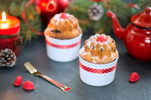 Mini Bundt Cherry Cakes Stock Photos