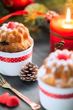 Mini Bundt Cherry Cakes Stock Photos