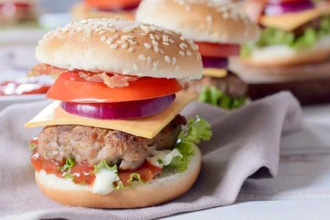 Mini burger Stock Photos