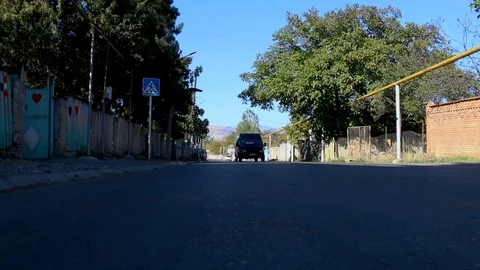 Mini bus going on a road Video stock 118711364