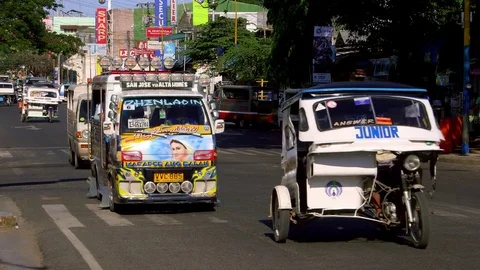 MINI BUSES TRIKES PUERTO PRINCESA PHILIPPINES ASIA Stock-Footage 76654170