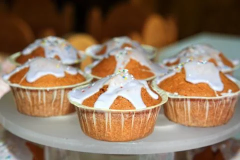 Mini cakes on a table Stock Photos