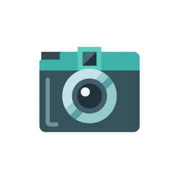 Mini camera flat isolated vector icon illustration Stock Illustration