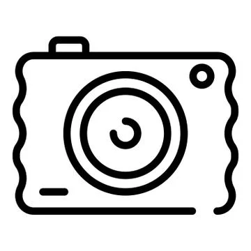 Mini camera icon, outline style Stock Illustration