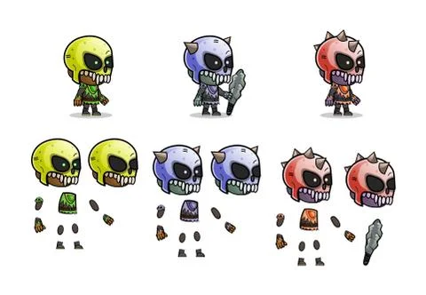 Mini Character monster kit Stock Illustration