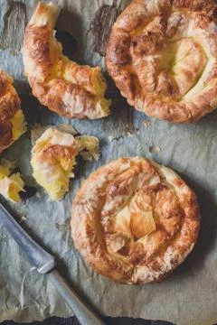 Mini cheese pies Stock Photos