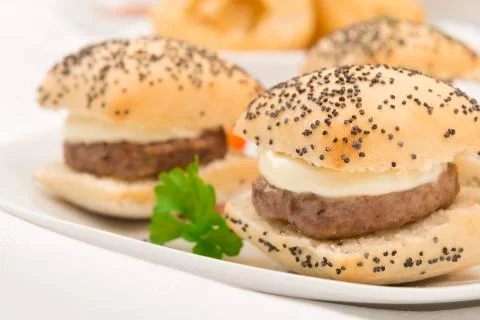 Mini Cheeseburgers Stock Photos