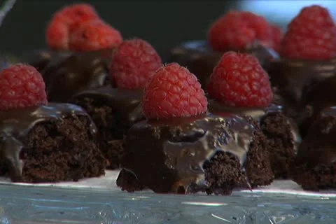 Mini Chocolate Cakes Stock Footage 10686373