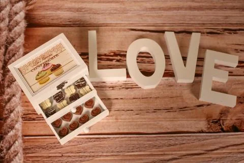 Mini chocolate sweets on a nice decor Foto stock