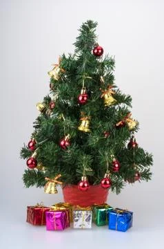 Mini Christmas tree with presents Foto stock
