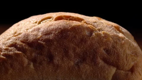 Mini ciabatta on a wooden surface close up Stock Footage 166383572
