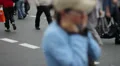 Mini city timelapse of people crowd walk on crossroad pedestrian HD Footage