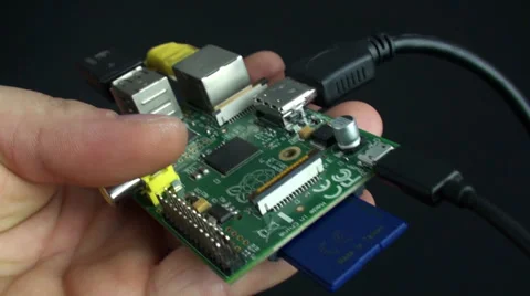 Mini computer and power supply Stock Footage 31150564