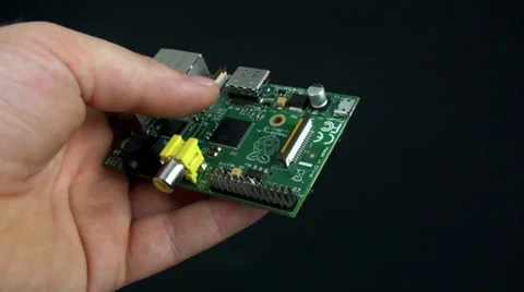 Mini computer and sd card Stock Footage 31150487