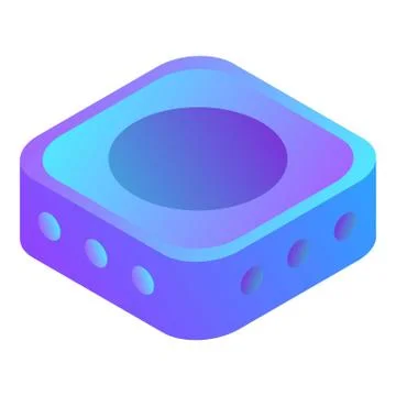 Mini computer desktop icon, isometric style Stock Illustration