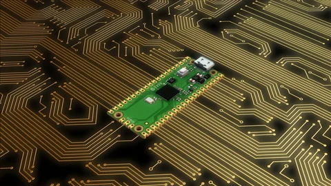 Mini computer on a Electrical circuits b... | Stock Video | Pond5