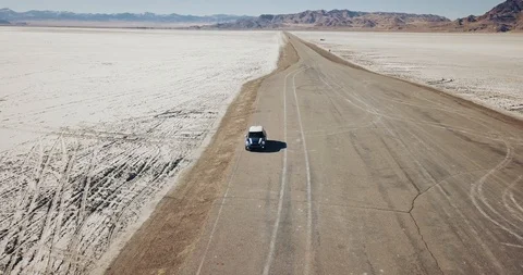 Mini Cooper Exploring Salt Flats Video stock 104581675