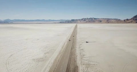 Mini Cooper Exploring Salt Flats Stock Footage 104581706