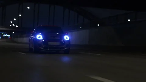 Mini cooper in a night. Mini John Cooper Works Stock Footage 211085571