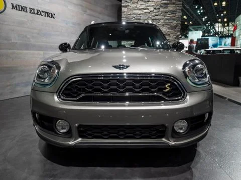 Mini Cooper S E Countryman All4 at the New York International Auto Show 2017 Stock Photos