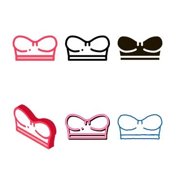 Mini corset bra mix icon vector outline Stock Illustration