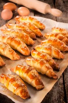 Mini croissants Stock Photos