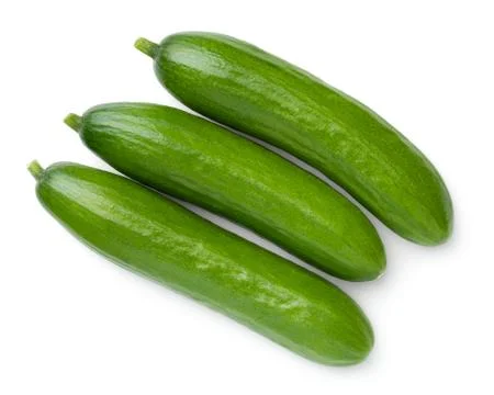 Mini Cucumbers Isolated On White Background Stock Photos