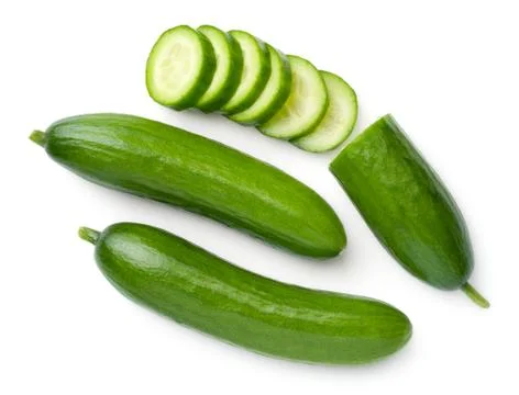 Mini Cucumbers Isolated On White Background Stock Photos