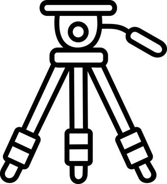 Mini desktop camera tripod line art icon Stock Illustration