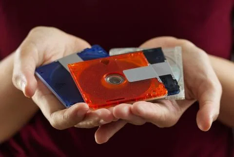 Mini disc for data and music record with white background, Color Stock Photos