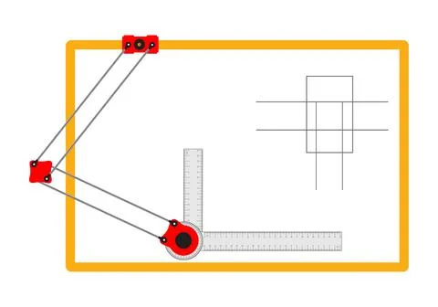 Mini Drafter use in engineering drawing. Vector Illustration イラスト素材