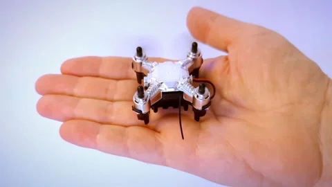 Mini drone equipment on a hand Video stock 274035361