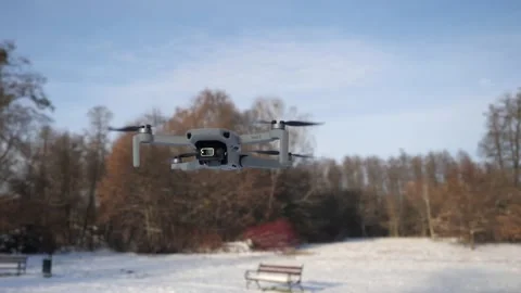 Mini drone is flying in the air Stockbeeldmateriaal 237114696