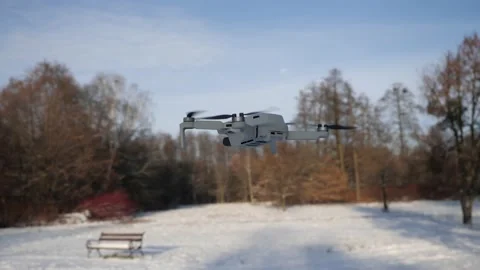 Mini drone is flying in the air Video stock 237186329