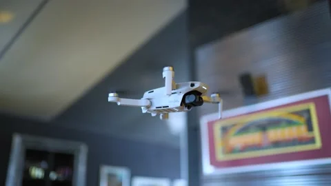 Mini drone weighing 249 grams close-up Stock Footage 143773095