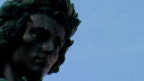 Mini DV - Stuttgart 2010: Statue Of Schiller Stock Footage 105023674