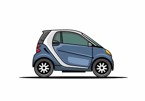 Mini electric car flat illustration Stock Illustration