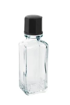 Mini empty glass bottle Stock Photos