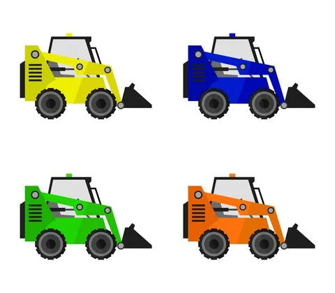 Mini excavator in vector on white background Stock Illustration