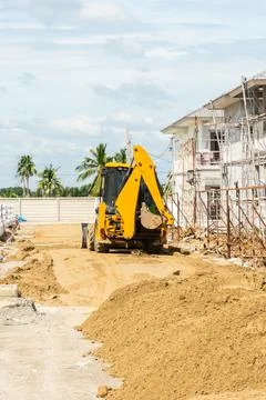 Mini Excavators machine Stock Photos