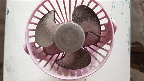 Mini fan propeller with thick dust Stock Footage 285911086