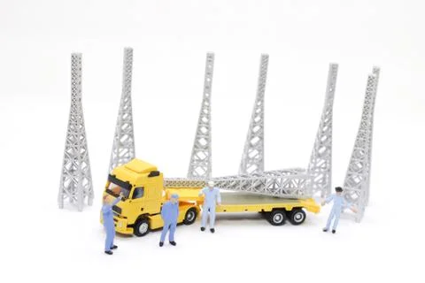 The mini of figure Logistic the power tower 스톡 사진