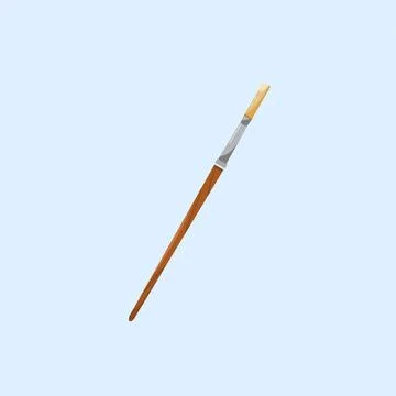 Mini flat paint brush icons, artist items in drawing in flat style Stock Illustration