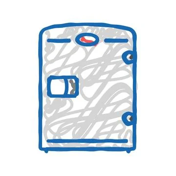 Mini fridge garage tool icon doodle illustration Stock Illustration