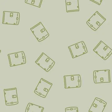Mini fridge garage tool line seamless pattern Illustrazione stock