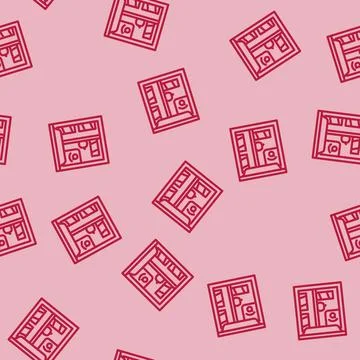 Mini fridge garage tool line vector seamless pattern Illustrazione stock
