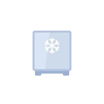 Mini fridge icon, small freezer in flat design Stock Illustration
